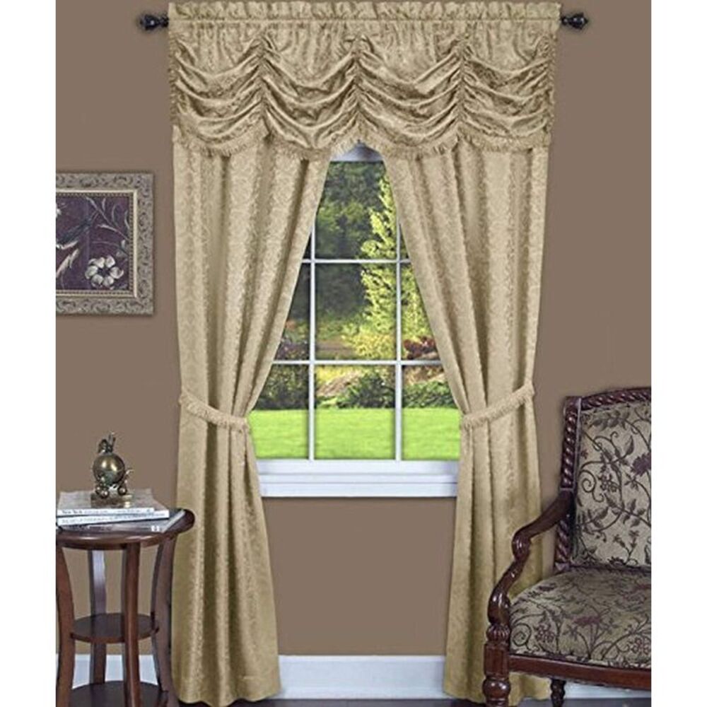 Ben&Jonah Collection Panache 5 Piece Window Curtain Set - 55x84 - Tan